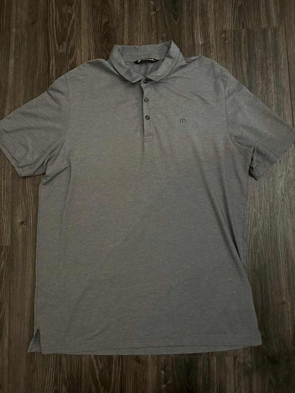 Travis Mathew Polo Shirt Speckle Gray size XL